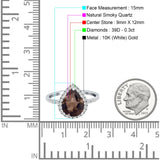 Pear Teardrop Halo Natural Diamond Ring