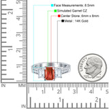 Three Stone Round & Emerald Cut CZ Gold Ring