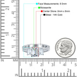 Three Stone Emerald Cut Gold Ring