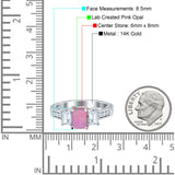 Three Stone Round & Emerald Cut CZ Gold Ring