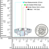 Three Stone Round & Emerald Cut CZ Gold Ring
