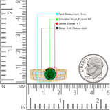 Two Piece Round Solitaire Half Eternity Cathedral Ring