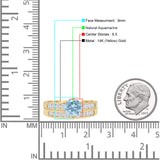 Two Piece Round Natural Aquamarine Cathedral Ring