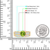 Two Piece Round Solitaire Half Eternity Cathedral Ring