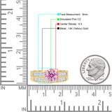 Two Piece Round Solitaire Half Eternity Cathedral Ring