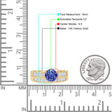 Two Piece Round Solitaire Half Eternity Cathedral Ring