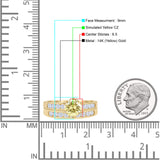 Two Piece Round Solitaire Half Eternity Cathedral Ring