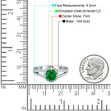 Round CZ Halo Split Shank Gold Ring