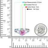 Three Stone Round CZ Gold Ring