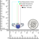Round CZ Halo Split Shank Gold Ring