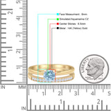 Two Piece Round Solitaire Eternity Gold Ring