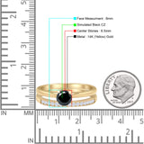 Two Piece Round Solitaire Eternity Gold Ring