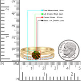 Two Piece Round Solitaire Eternity Gold Ring