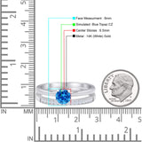 Two Piece Round Solitaire Eternity Gold Ring