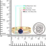 Two Piece Round Solitaire Bridal Gold Ring