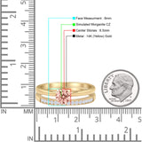 Two Piece Round Solitaire Eternity Gold Ring