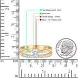 Two Piece Round Solitaire Bridal Gold Ring