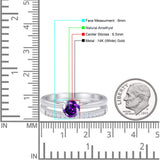 Two Piece Round Solitaire Bridal Gold Ring