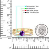Two Piece Round Solitaire Bridal Gold Ring