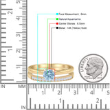 Two Piece Round Solitaire Bridal Gold Ring
