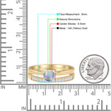 Two Piece Round Solitaire Bridal Gold Ring