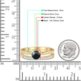 Two Piece Round Solitaire Bridal Gold Ring