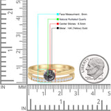 Two Piece Round Solitaire Bridal Gold Ring