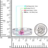 Two Piece Round Solitaire Eternity Gold Ring