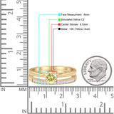 Two Piece Round Solitaire Eternity Gold Ring