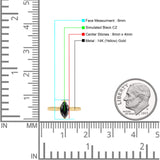 Marquise Black CZ Solitaire Gold Ring