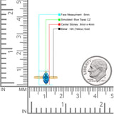 Marquise Blue Topaz CZ Solitaire Gold Ring