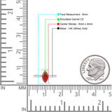 Marquise Garnet CZ Solitaire Gold Ring