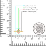 Marquise Morganite CZ Solitaire Gold Ring