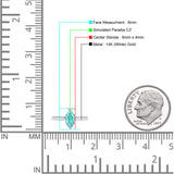 Marquise Paraiba Tourmaline CZ Solitaire Gold Ring