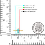 Marquise Paraiba Tourmaline CZ Solitaire Gold Ring