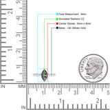 Marquise Rainbow CZ Solitaire Gold Ring