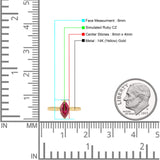 Marquise Ruby CZ Solitaire Gold Ring