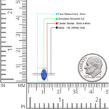 Marquise Tanzanite CZ Solitaire Gold Ring