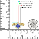 Round Flower Vintage Style Gold Ring