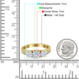 Three Stone Round Gold Ring