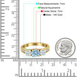 Three Stone Round Gold Ring