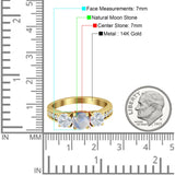 Three Stone Round Gold Ring