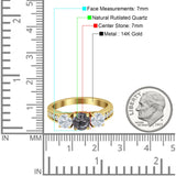 Three Stone Round Gold Ring