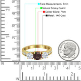 Three Stone Round Gold Ring