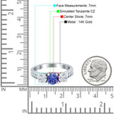 Three Stone Round CZ Gold Ring