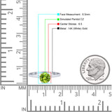 Round Peridot CZ Solitaire Gold Ring