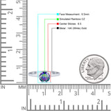 Round Rainbow CZ Solitaire Gold Ring