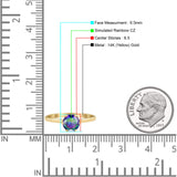 Round Rainbow CZ Solitaire Gold Ring