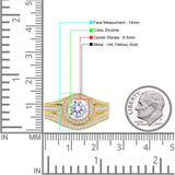 Two Piece Round Halo Split Shank Beaded Gold Ring