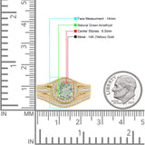 Two Piece Round Halo Split Shank Bridal Gold Ring